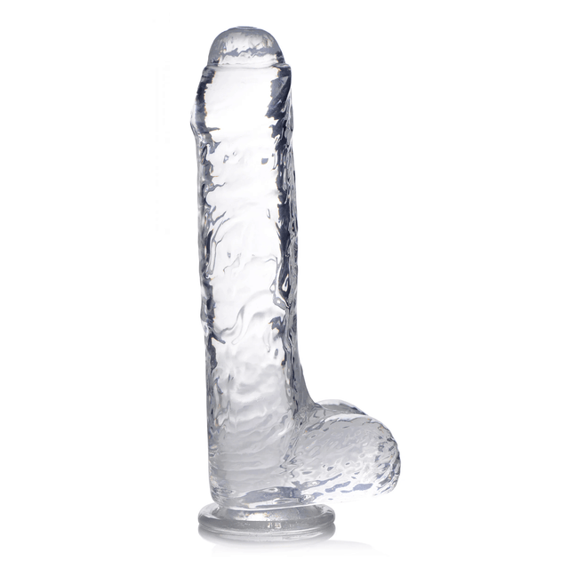 Jock C-Thru Slim Dildo with Balls 9"