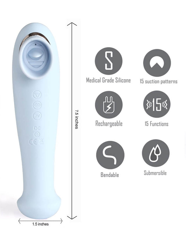 Maia Destiny Suction Vibrator Blue