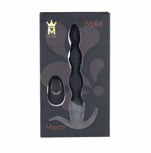 Mason Remote Control Silicone Butt Plug Black