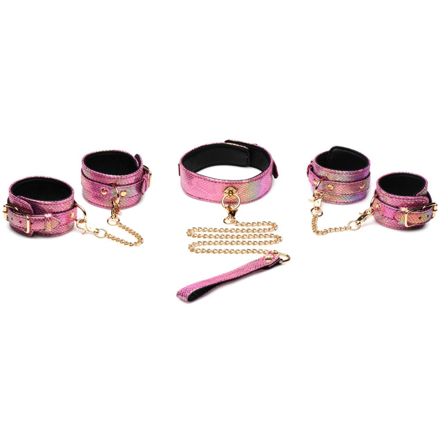 Master Series Pink Cobra Iridescent Bondage Set
