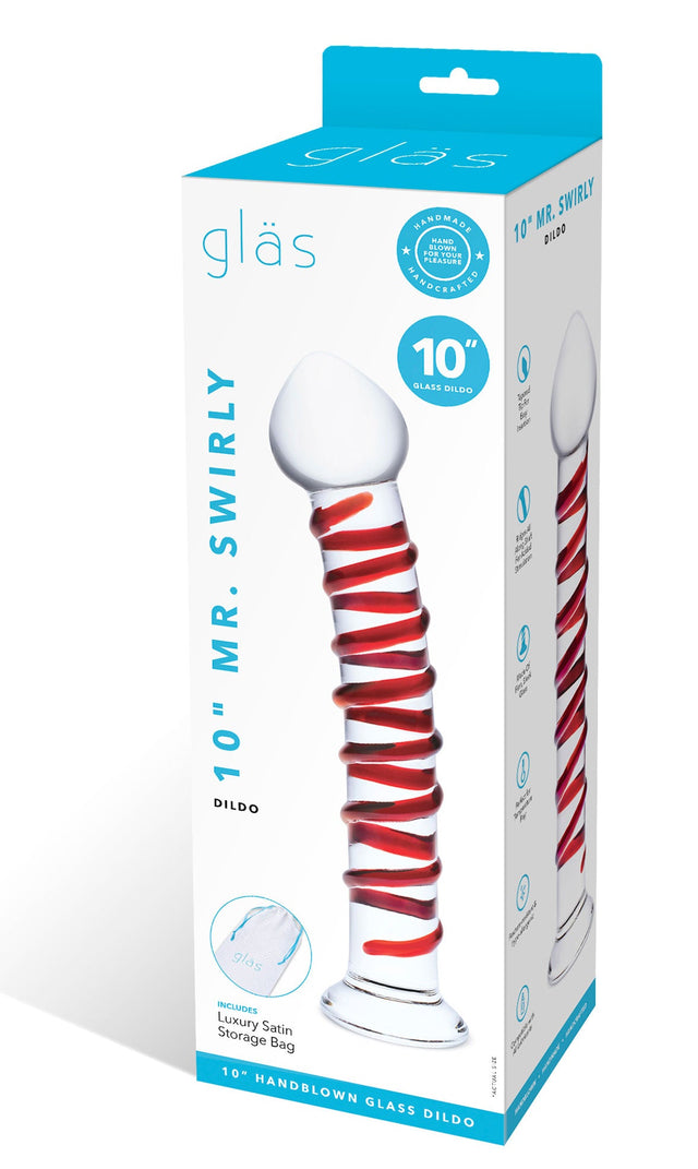 Mr. Swirly 10" Glass dildo
