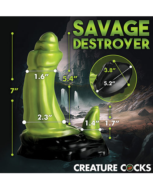 Orc 7" Silicone Dildo Green