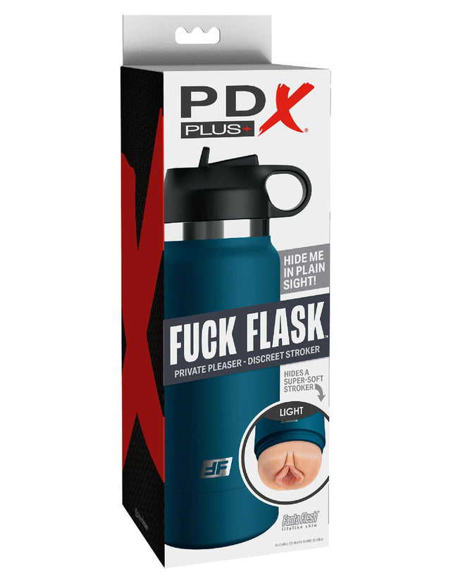 PDX Fuck Flask Private Pleaser Blue Bottle Light