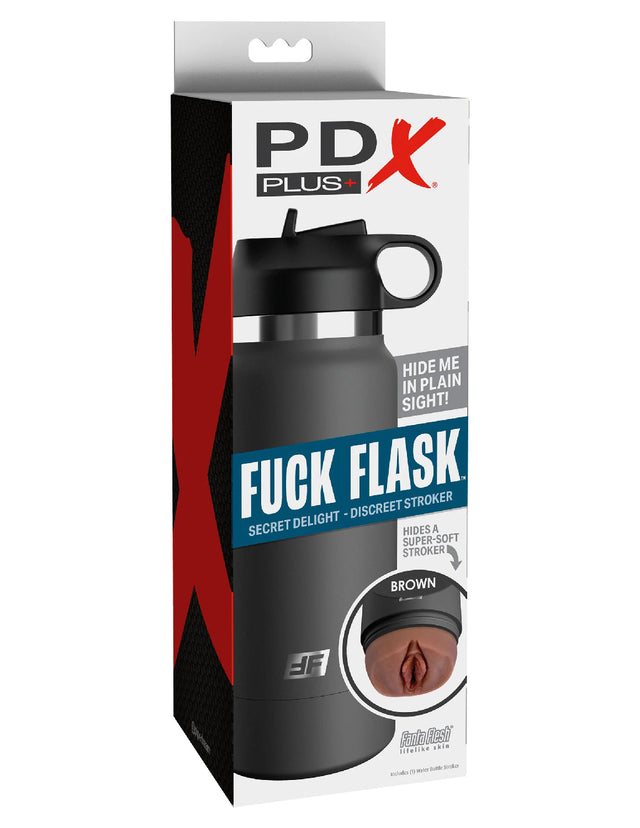 PDX Fuck Flask Secret Delight Grey Bottle Brown