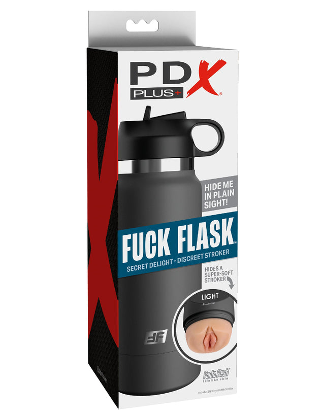 PDX Fuck Flask Secret Delight Grey Bottle Light