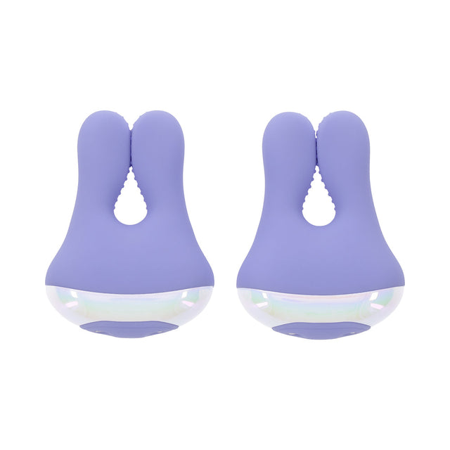 Playboy In A Pinch Vibrating Nipple Clamps Purple