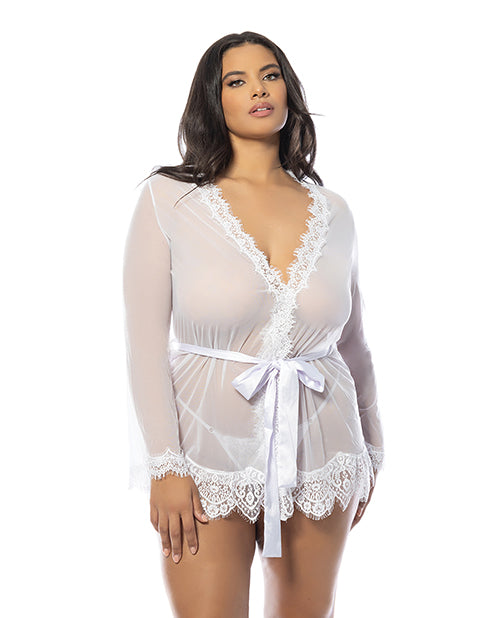 Provence Short Sheer Robe White / 2X