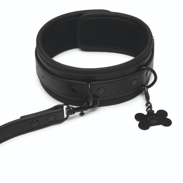 Puppy Collar & Leash Black