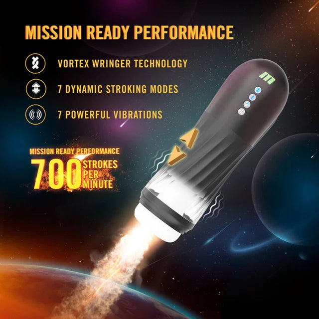 Quantumx Triple Action Vortex Warming Stroker Black