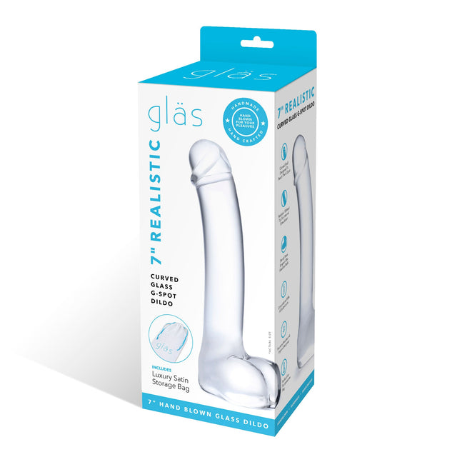 Realistic Curved 7" Glass G-Spot Dildo