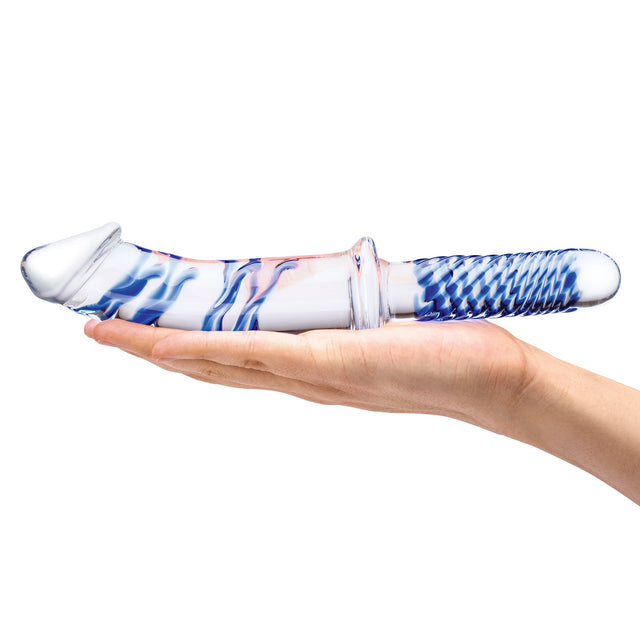 Realistic Double Ended Glass Dildo With Handle