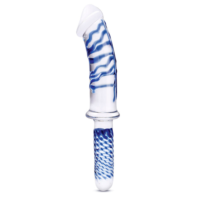 Realistic Double Ended Glass Dildo With Handle