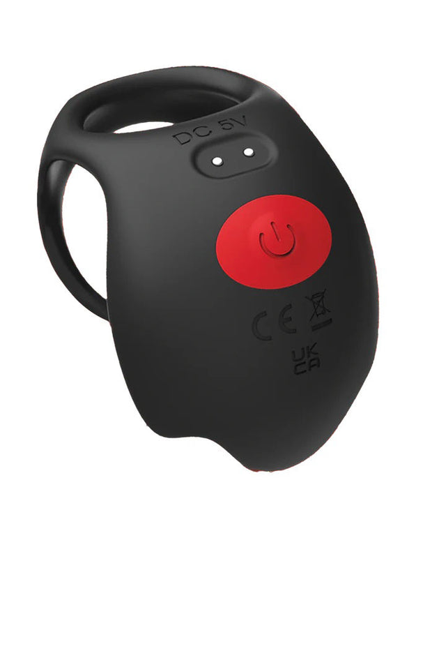 Red Dot Vibrating Cock Ring V3 With Remote Black