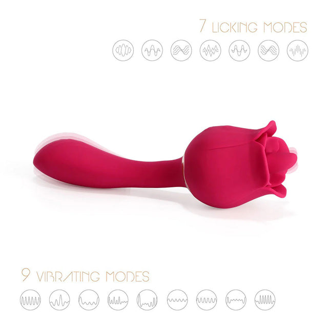 Rhea The Rose Licking Tongue Vibrator and G-Spot Massager