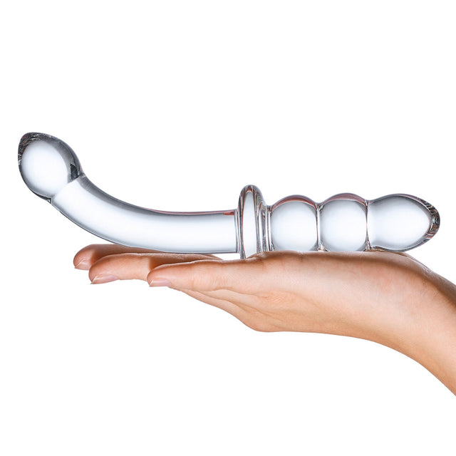 Ribbed 8" G-Spot Glass Dildo
