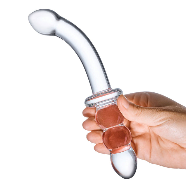 Ribbed 8" G-Spot Glass Dildo