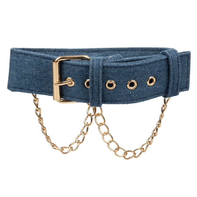 Ride 'em Premium Denim Collection Collar with Leash
