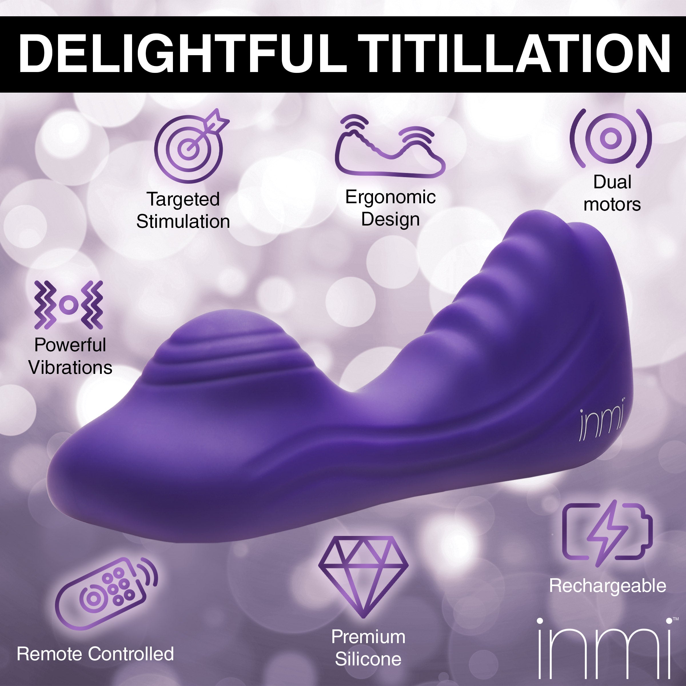 Ride N' Grind Vibrating Silicone Grinder w/ Remote Purple