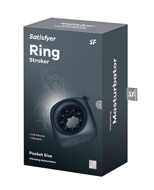 Ring Stroker Vibrating Masturbator Black