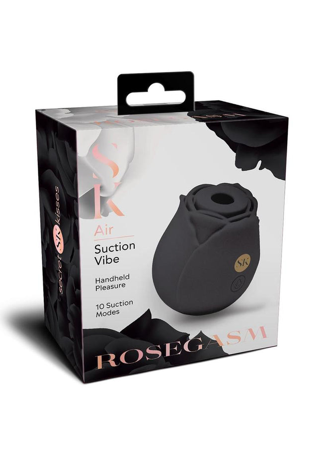 Rosegasm Rose Suction Vibrator - Black Rose Edition Black