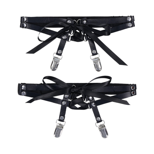Sex & Mischief Laced Up Garters Black