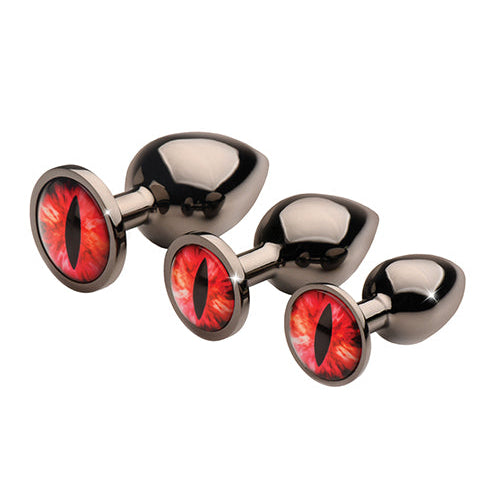 Sinister Eyes Red Eye Metal Butt Plug Set Red