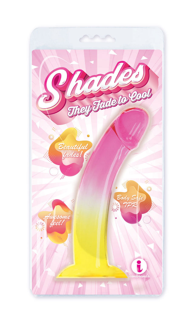 Smooth Jelly Gradient 8.25" Dildo (Pink & Yellow)