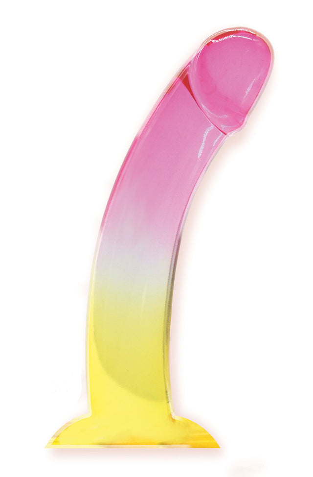 Smooth Jelly Gradient 8.25" Dildo (Pink & Yellow)