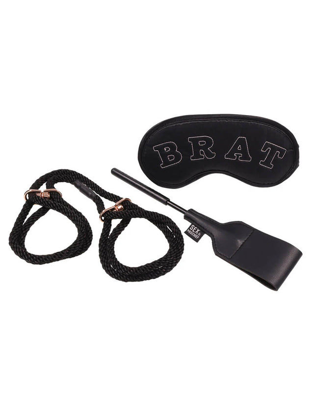 Sportsheets Knotty Brat Kit - Black Black