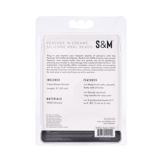 Sportsheets Sex & Mischief Peaches 'n CreaMe Silicone Anal Beads
