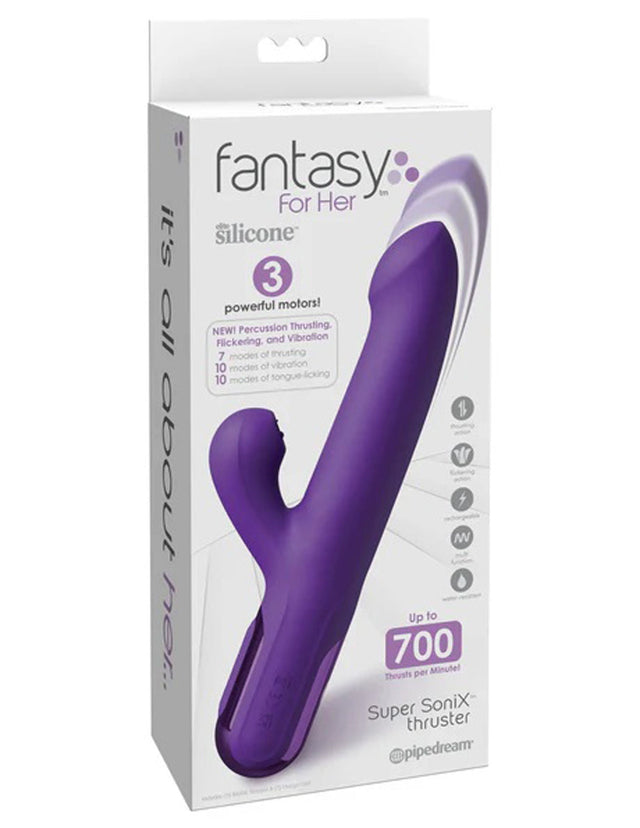 Super Sonix Thruster Rabbit Vibrator Purple