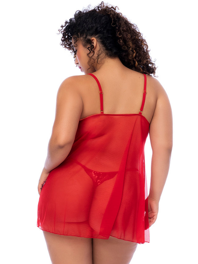 Surreal Ruby Passion Lace & Sequin Babydoll