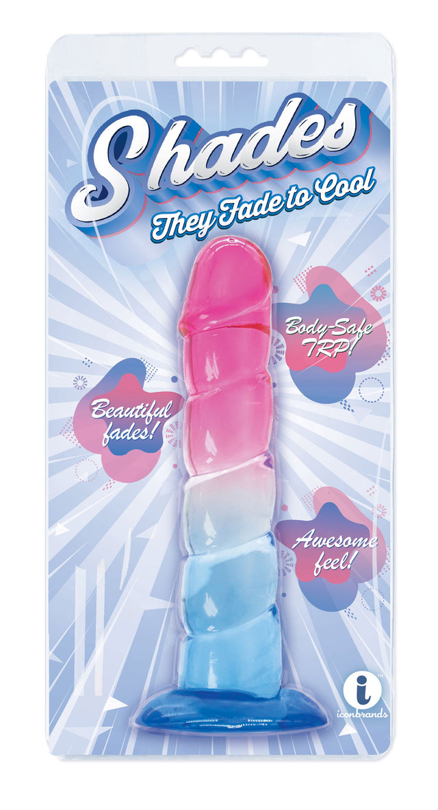 Swirl Jelly Gradient 7.5" Dildo (Pink & Blue)