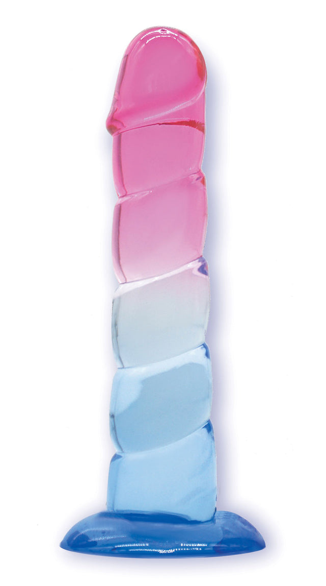 Swirl Jelly Gradient 7.5" Dildo (Pink & Blue)