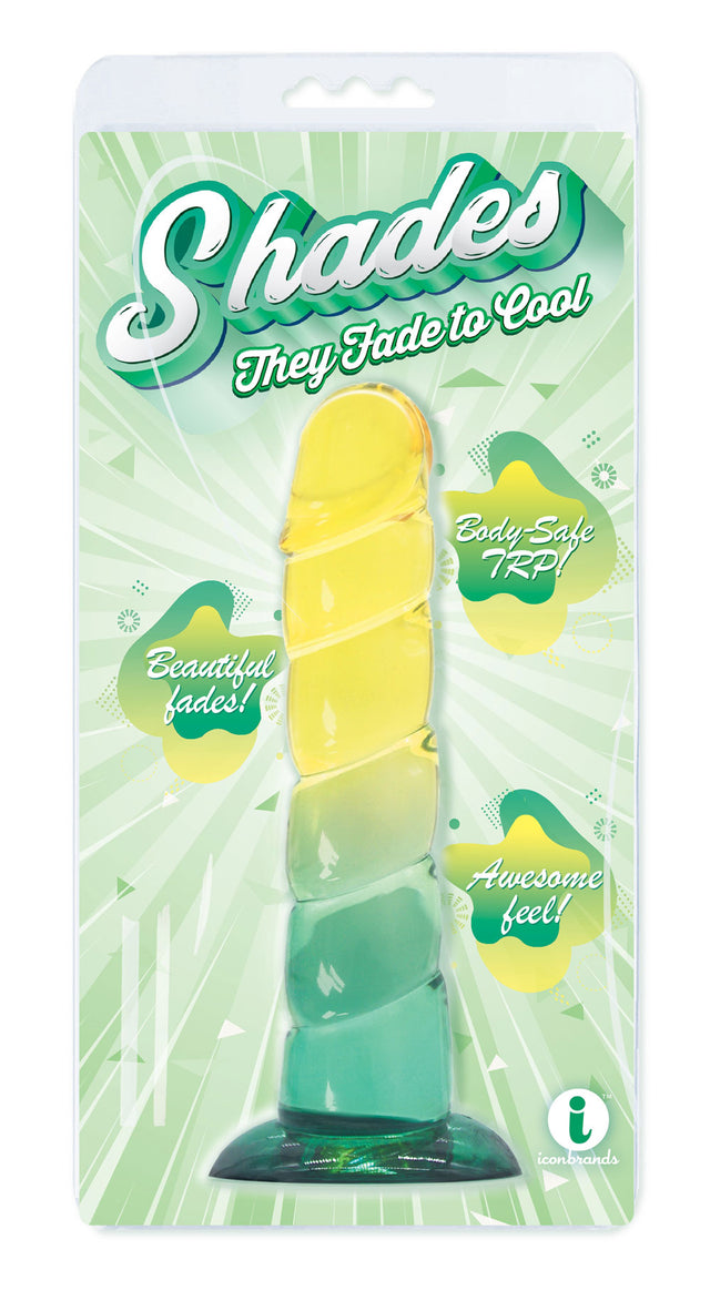 Swirl Jelly Gradient 7.5" Dildo (Yellow & Mint)