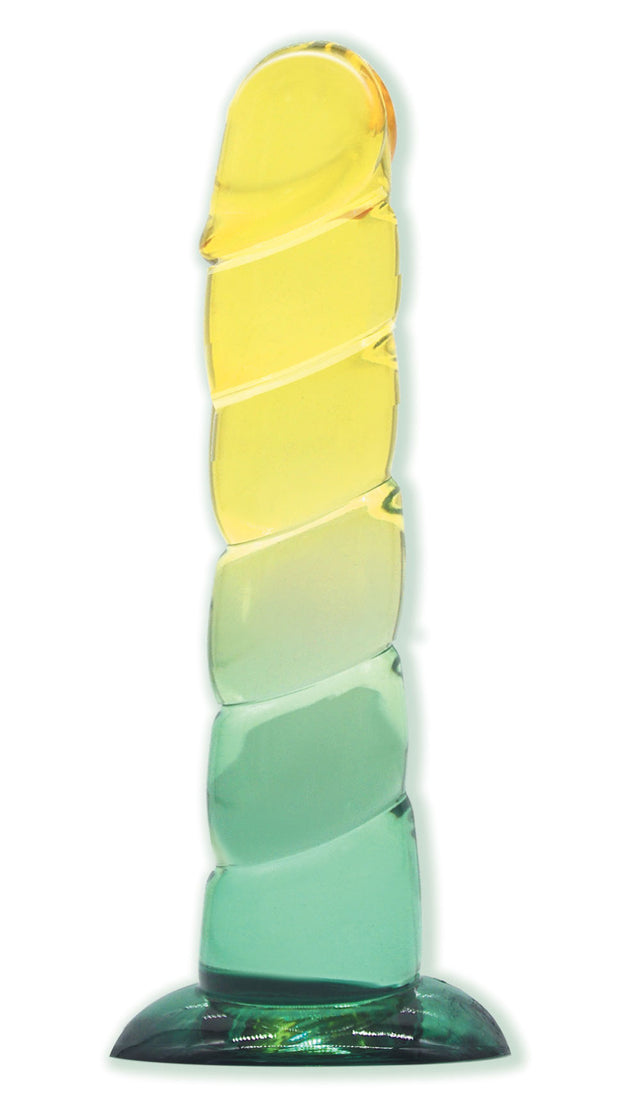 Swirl Jelly Gradient 7.5" Dildo (Yellow & Mint)