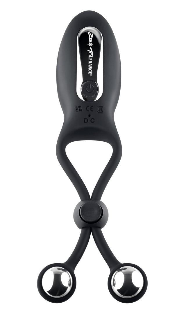 The Big Bang Cockring with Tapping Balls Black