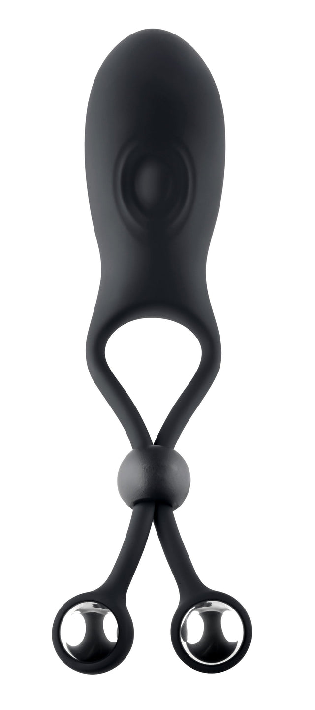 The Big Bang Cockring with Tapping Balls Black
