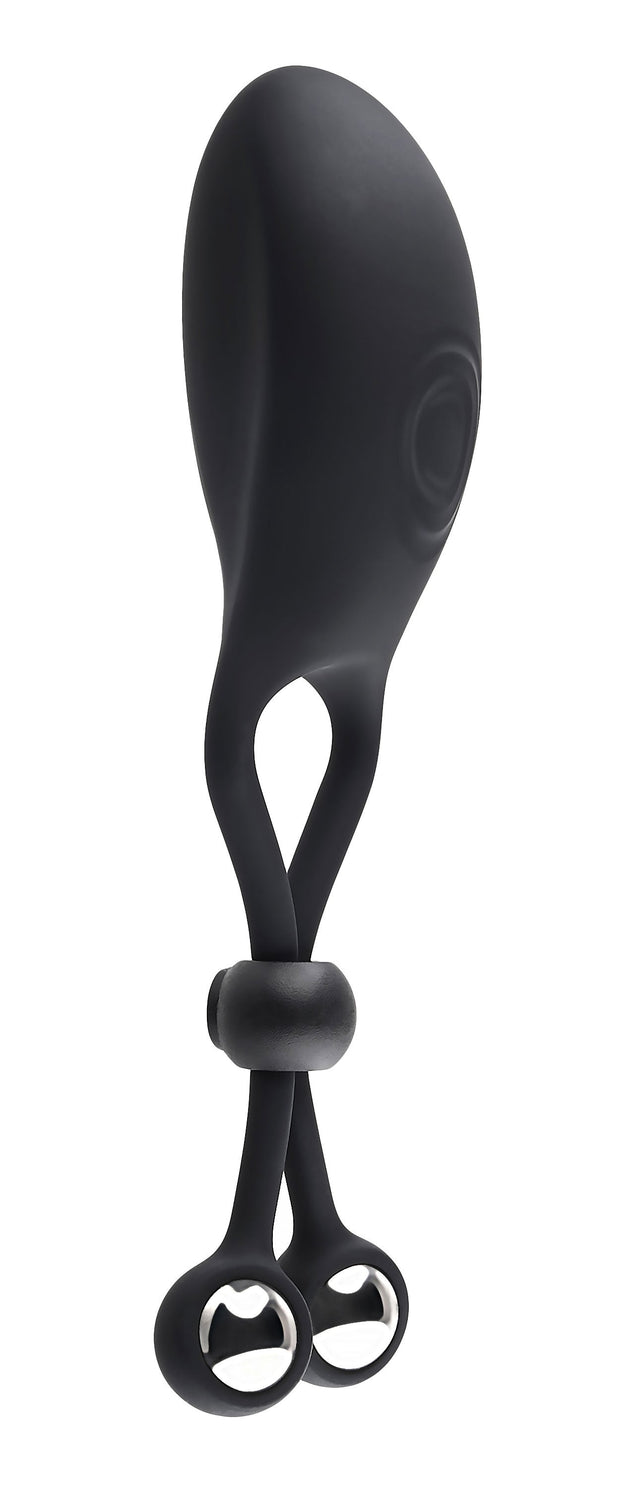 The Big Bang Cockring with Tapping Balls Black