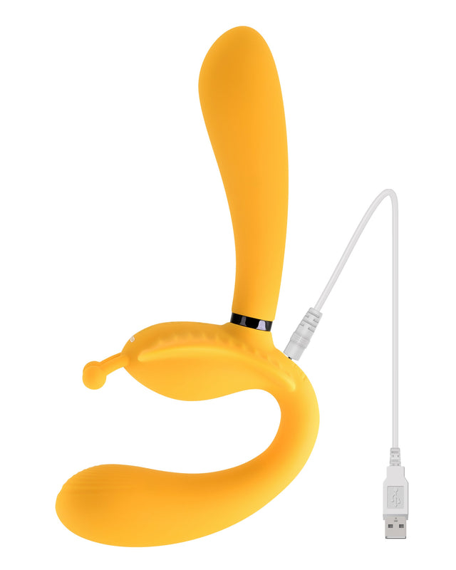 The Monarch Multi Vibrator Strapless Strap-on Yellow