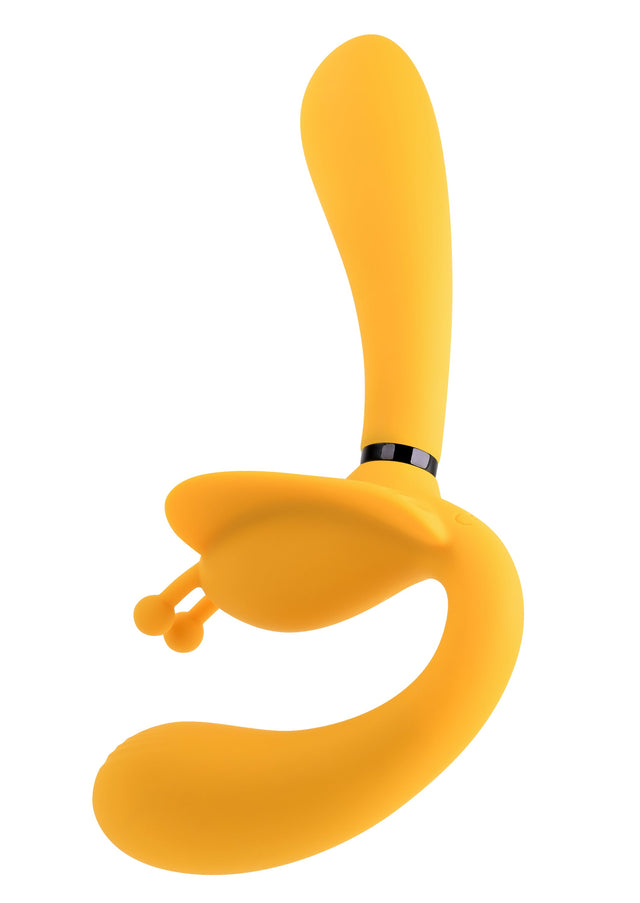 The Monarch Multi Vibrator Strapless Strap-on Yellow