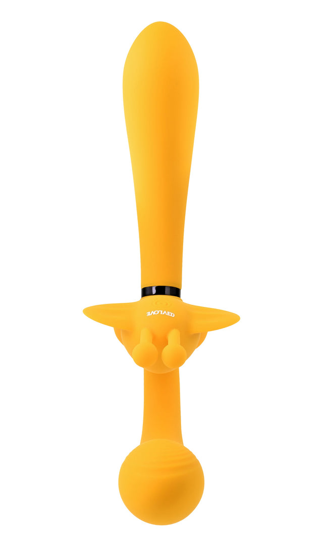 The Monarch Multi Vibrator Strapless Strap-on Yellow