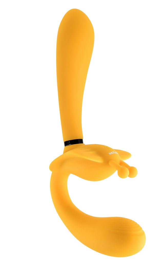 The Monarch Multi Vibrator Strapless Strap-on Yellow