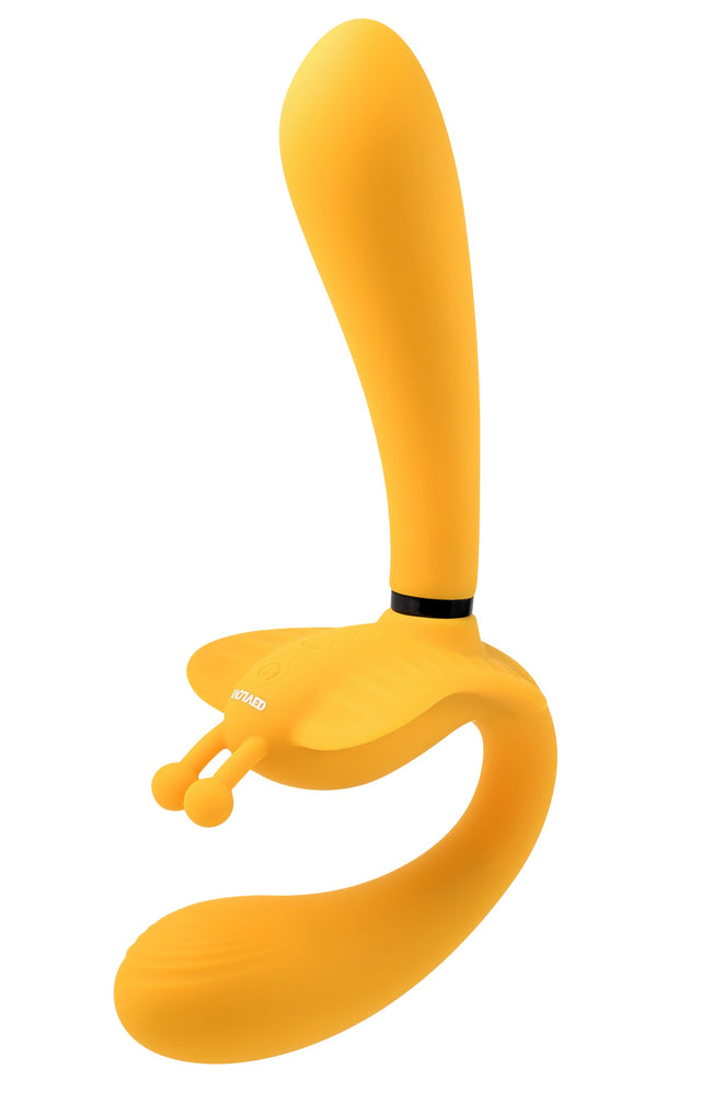 The Monarch Multi Vibrator Strapless Strap-on Yellow