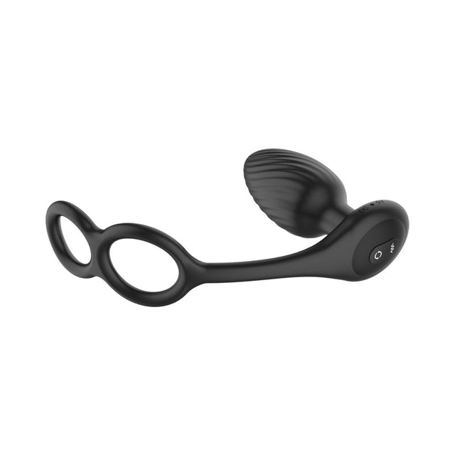 Tornado Cock and Ball Rotating and Vibrating Plug Black