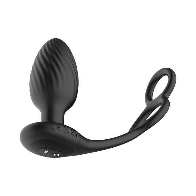 Tornado Cock and Ball Rotating and Vibrating Plug Black