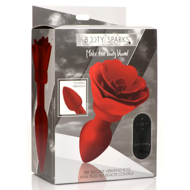 Vibrating Rose Silicone Anal Plug With Remote
