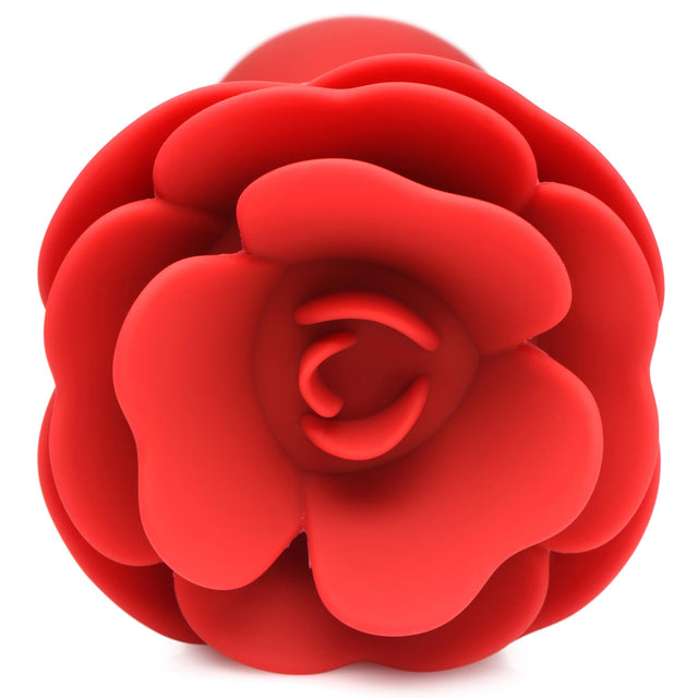 Vibrating Rose Silicone Anal Plug With Remote