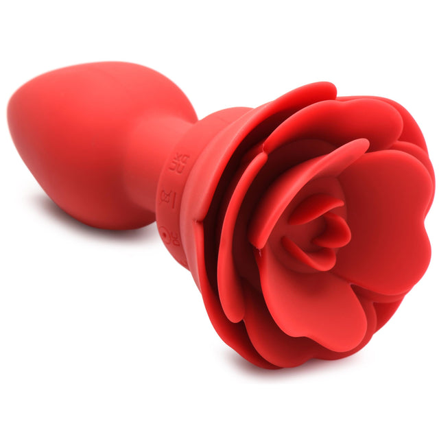 Vibrating Rose Silicone Anal Plug With Remote