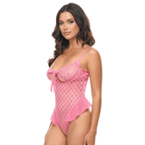 Aubrielle Diamond Mesh Underwire Teddy